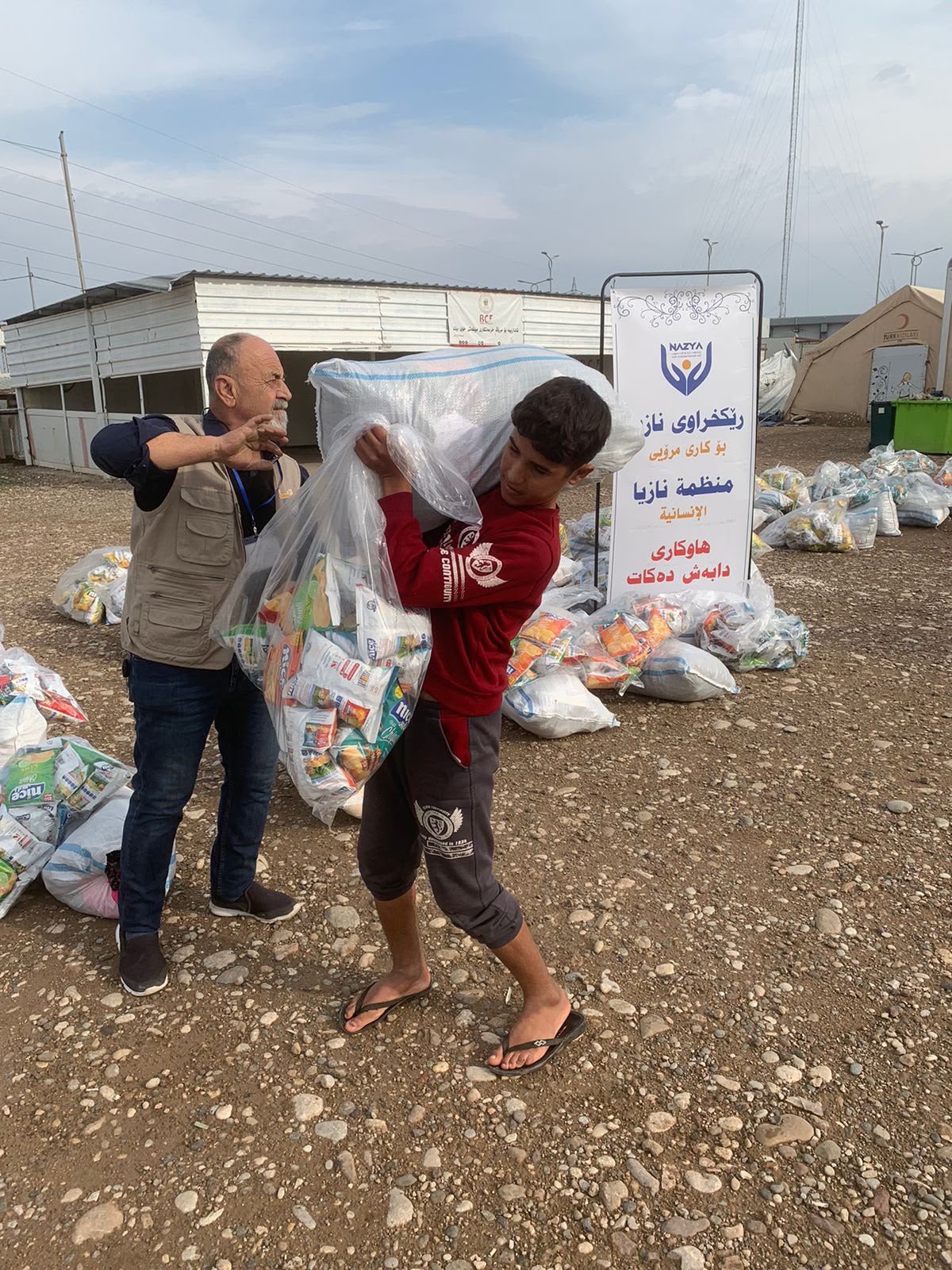 Nazya Humanitarian Aid distributing essential aid packages to families in Kurdistan Region, Iraq